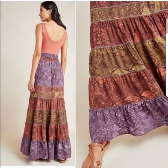 ANTHROPOLOGIE Colima Maxi Tiered Dress - Picture 3 of 12